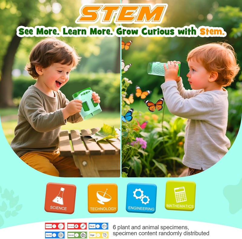 Nicmore 1000X Handheld Microscope for Kids : 4K 2.0" Screen Rechargeable Telescope and Camera Combo with 6 Slides, Perfect for Indoor Outdoor Exploration, Portable Edu for Age 3-12 Children - Image 3